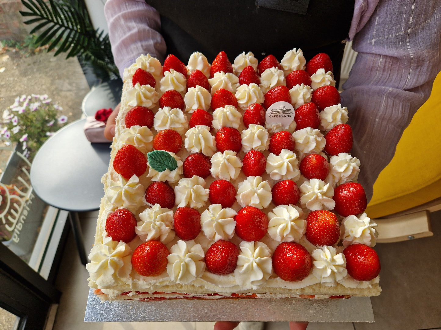 Large strawberry cake